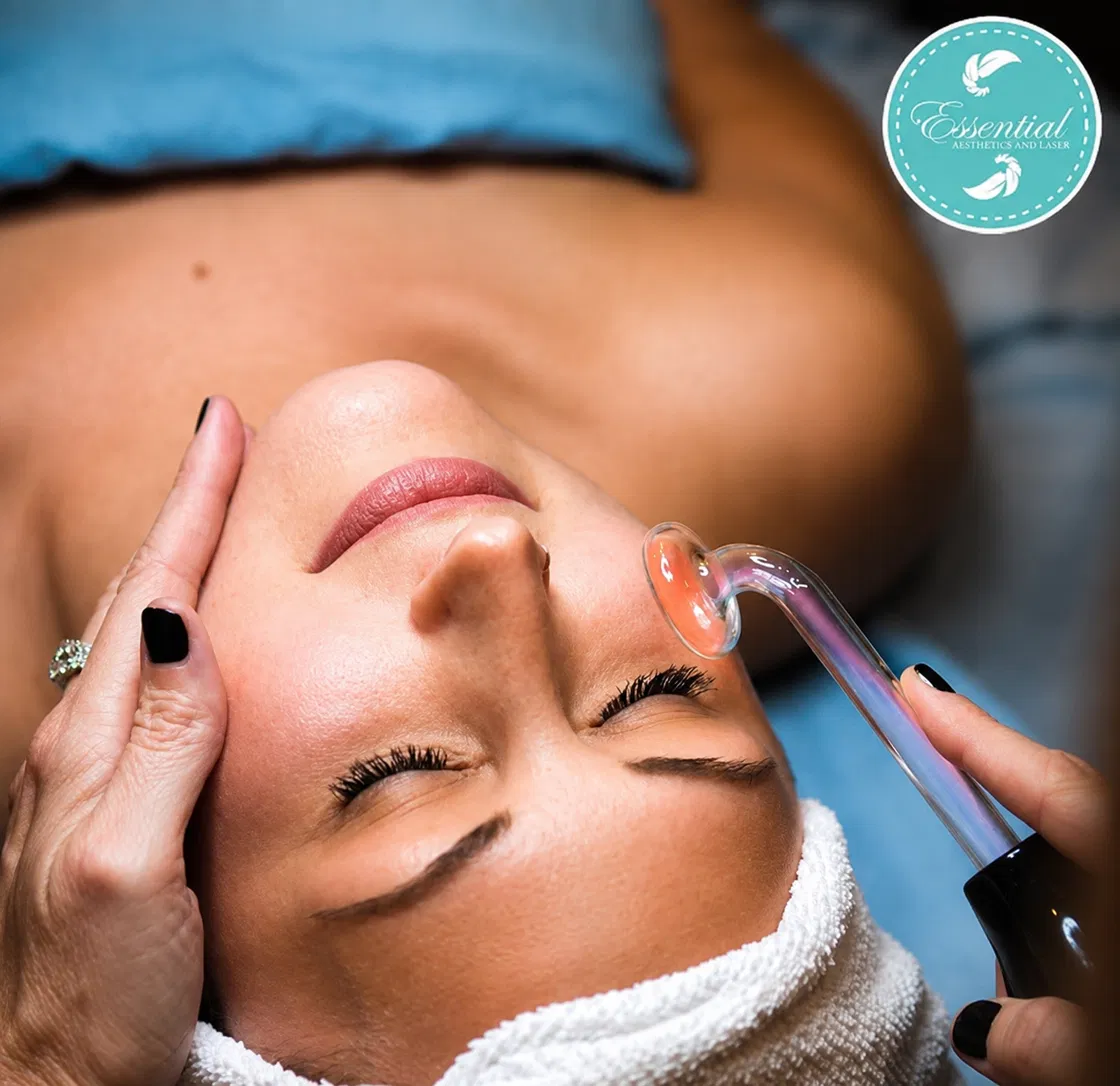 Facial treatment in progress