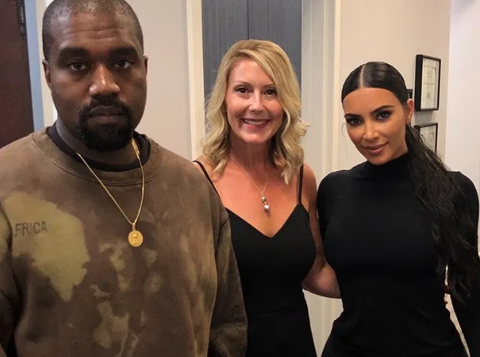 Lori Alessandrini with Kim Kardashian and Kanye West